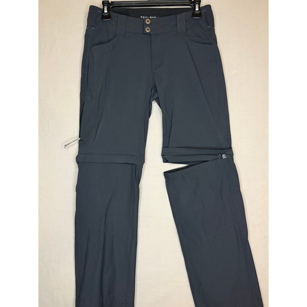 Columbia Womens Convertible Hiking Pants Black Omni-Shield Zip Off Shorts Size 4